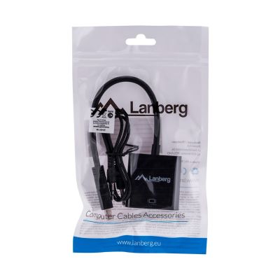 5. Lanberg AD-0017-BK adapter (HDMI M - D-Sub (VGA) F; 0.20m; black color)