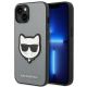 Karl Lagerfeld Saffiano Choupette Head Patch case for iPhone 14 - silver