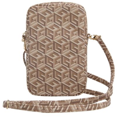 4. Guess Zip GCube Bottom Stripe phone bag - brown
