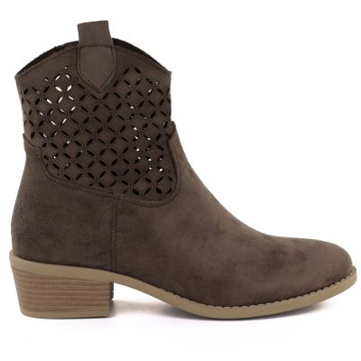 2. Women's openwork brown cowboy boots Jezzi RMR2353-16