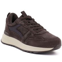 Women's chocolate leather shoes Vinceza FIO27-67006