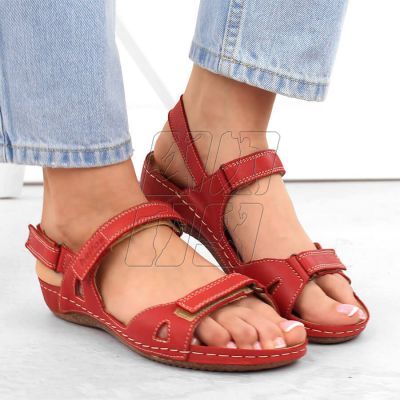 7. Red Velcro leather sandals W Helios 205