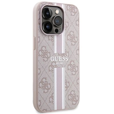 4. Guess 4G Printed Stripes MagSafe case for iPhone 15 Pro - pink