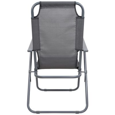 24. CAMPING CHAIR WITH ARMRESTS 61x66x65-108CM FOLDING DARK GRAY ENERO CAMP - 2nd QUALITY