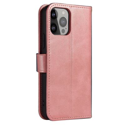 4. Wallet Case with Stand for iPhone 15 Pro Magnet Case - Pink