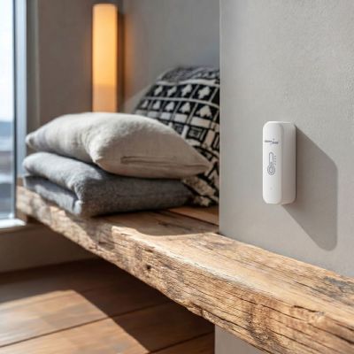 5. GREENBLUE WIFI TEMPERATURE AND HUMIDITY SENSOR, ANDROID/IOS/ALEXA/GOOGLE HOME, 3.0V DC, LR03X2 GB737
