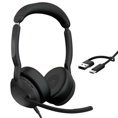 3. Jabra Evolve2 50 USB C/A UC Stereo Headphones - Stereo (25089-989-799)
