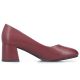 2. Women's leather high-heeled pumps in burgundy Rieker 44750-35