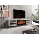 9. POLO TV cabinet 180x33x39 white + black fireplace