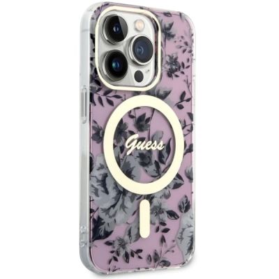 4. Guess GUHMP14XHCFWSP iPhone 14 Pro Max 6.7" pink/pink hardcase Flower MagSafe
