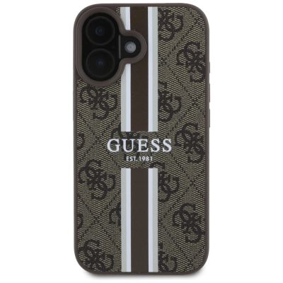 11. Guess 4G Printed Stripes MagSafe iPhone 16 Case - Brown