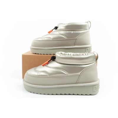 10. D.Franklin women's snow boots winter fashionable insulated ankle boots silver