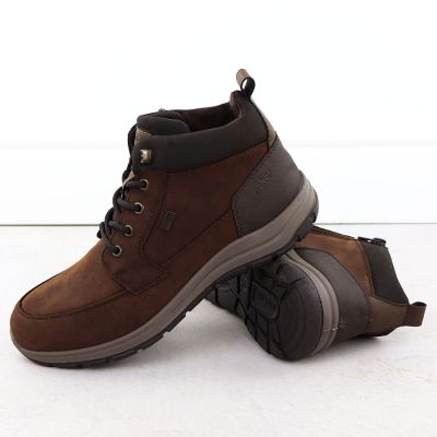 4. Rieker 03630-22 men's brown leather waterproof ankle boots