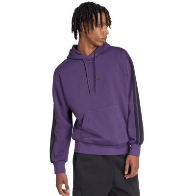 10. Men's adidas Essentials 3-Stripes Fleece Sweatshirt Purple JX0740