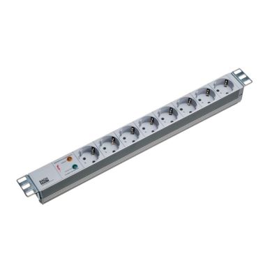 2. Bachmann 19" ALU 1U SS power strip, 8-way 35, grey, 2.0 m, without switch