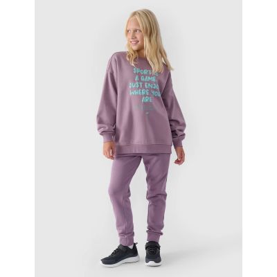 3. Girls' sweatshirt without a hood, 4F Junior 4FJWAW24TSWSF1214-51S