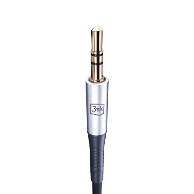 12. 3mk AUX minijack 3.5 mm / USB-C cable - silver