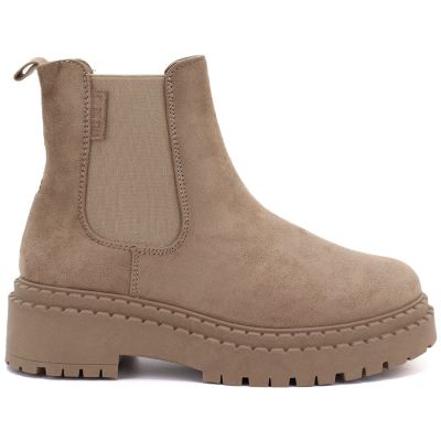 2. Women's suede ankle boots on a beige platform Big Star UU274858