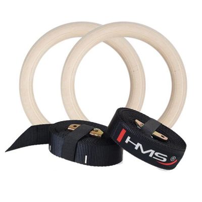16. Wooden gymnastic rings with measuring tape HMS TX07