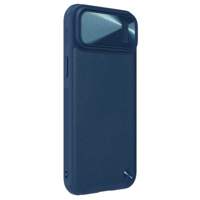 4. Nillkin CamShield Leather S Case iPhone 14 Plus case with camera cover blue