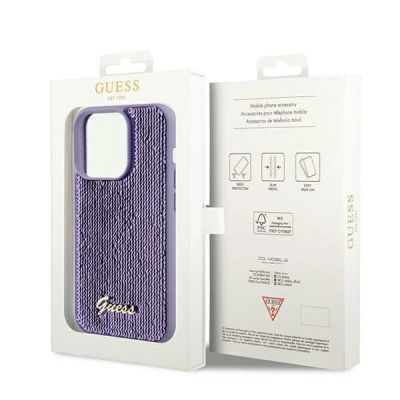 8. Guess Sequin Script Metal case for iPhone 13 Pro / 13 - purple