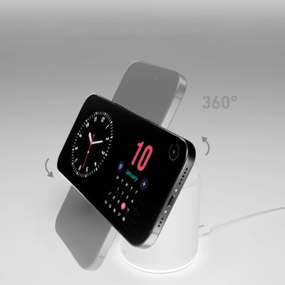 9. SBS 2-in-1 Wireless Magnetic Charging Station - White