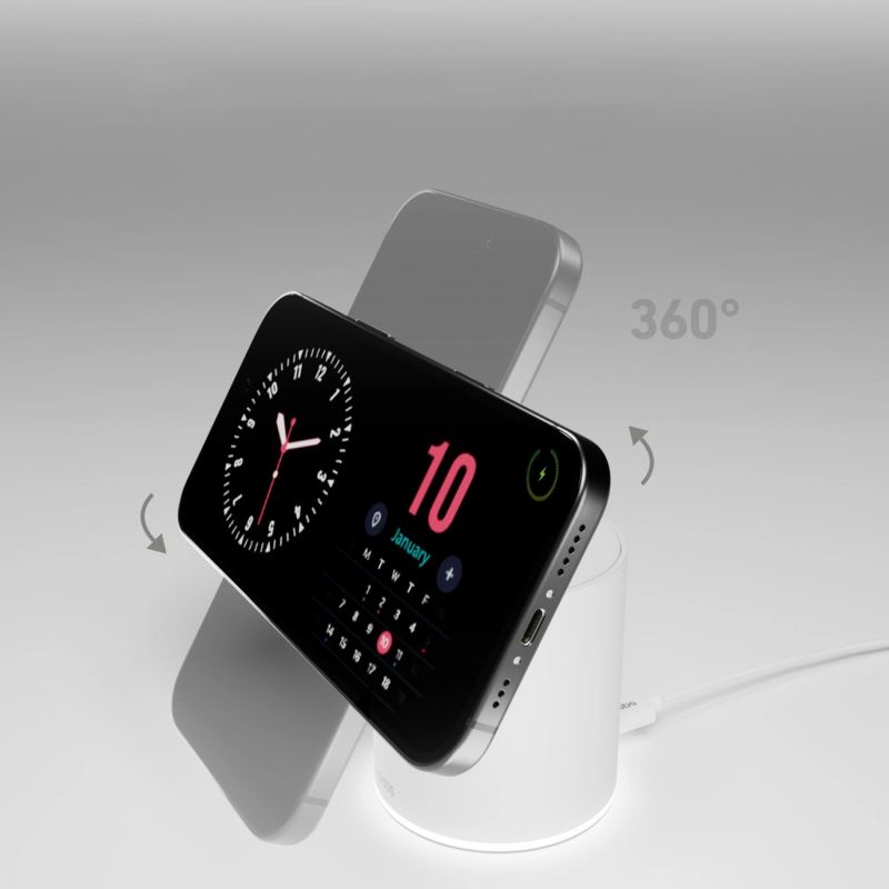 9. SBS 2-in-1 Wireless Magnetic Charging Station - White