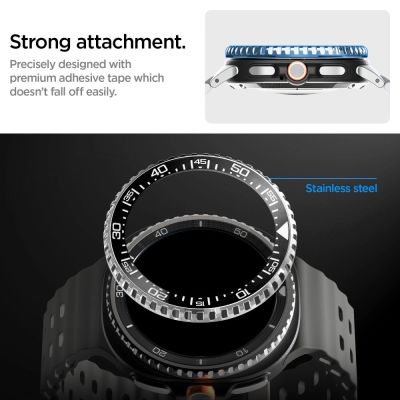 14. Spigen Bezel Tune Pro Diverna Samsung Galaxy Watch 8 Classic 46mm Cover - Black