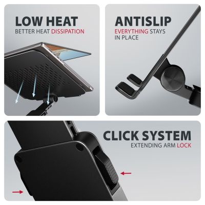 13. Axagon STND-LRB Laptop-Ständer, 360° drehbar, Doppelgelenk, extenderbar Notebook and tablet stand Black 43.9 cm (17.3")