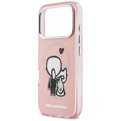6. Karl Lagerfeld Karl & Choupette Back MagSafe Case for iPhone 17 Pro Max - Pink