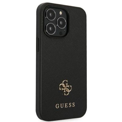 4. Guess Saffiano 4G Small Metal Logo case for iPhone 13 Pro / 13 6.1" - black