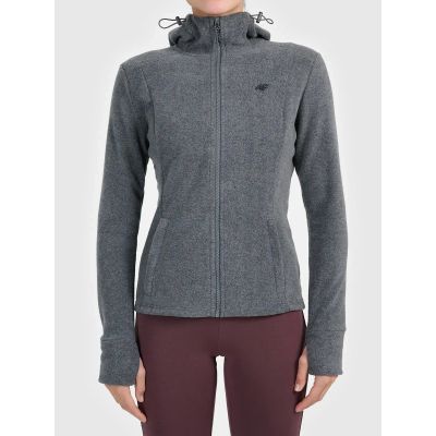 Women's fleece with a hood, zip-up, 4F 4FWAW26TFLEF478-24M
