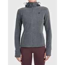 Women's fleece with a hood, zip-up, 4F 4FWAW26TFLEF478-24M