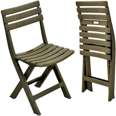 4-Piece Set of Foldable Green Plastic Catering Chairs KOMODO