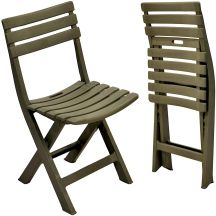 4-Piece Set of Foldable Green Plastic Catering Chairs KOMODO