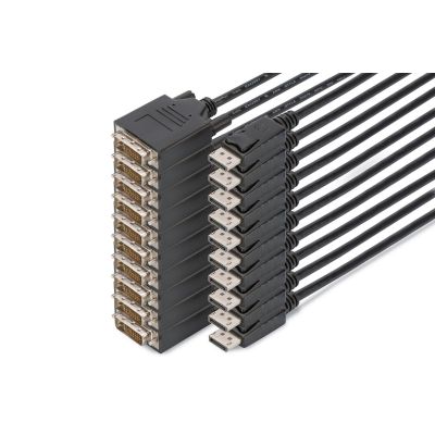 3. DisplayPort adapter cable, DP - DVI (24+1)M/M, 2.0m, 10er Set, Full HD, CE, bl