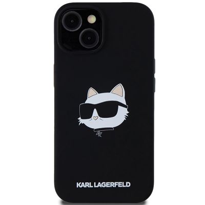 3. Karl Lagerfeld Silicone Choupette Head MagSafe Case for iPhone 15 Plus / 14 Plus - Black