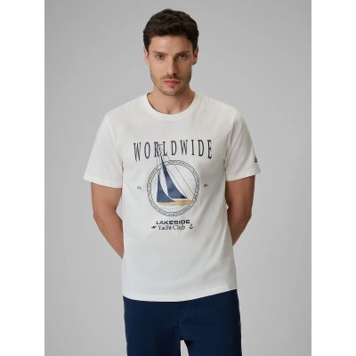 Men's regular printed T-shirt 4F 4FRSS26TTSHM3993-11S