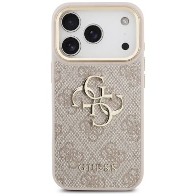 3. Guess 4G Big 4G Classic Logo Big Strap Metal Buttons Case for iPhone 17 Pro - Pink