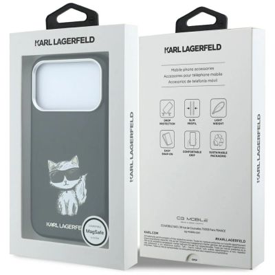 9. Karl Lagerfeld Smooth Choupette Sketch MagSafe Case for iPhone 18 Pro / 17 Pro / 18 Pro - Black
