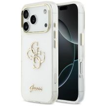 Guess IML 4G Script Metal Case for iPhone 17 Pro - White
