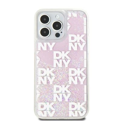 3. DKNY Liquid Glitter Multilogo Case for iPhone 15 Pro Max - Pink