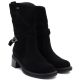 4. Women's leather ankle boots high on a block, black Big Star UU274608