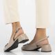 7. Leather pumps with block strap, beige, Filippo DP6183