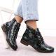 43. Women’s green patent croc ankle boots Rieker 71205-90