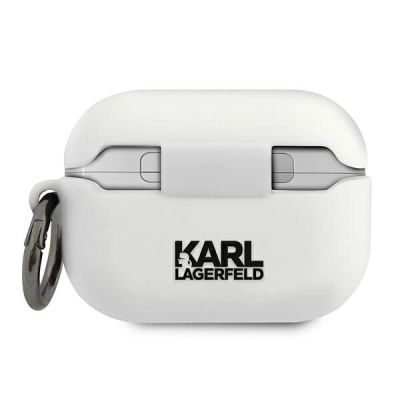 2. Karl Lagerfeld KLACAPSILCHWH AirPods Pro cover biały/white Silicone Choupette