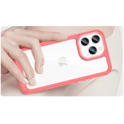 4. Outer Space Case iPhone 14 Pro Max hard cover with a gel frame red