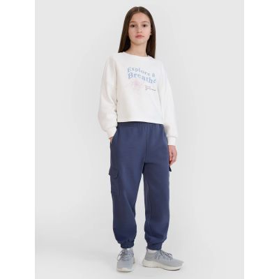 3. Girls' sweatshirt without a hood, 4F 4FJWSS25TSWSF1483-11S