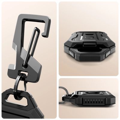 2. Tech-Protect Kevlar Pro Case for Apple AirTag 1/2 - Black