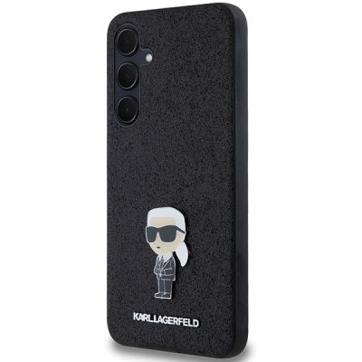 2. Karl Lagerfeld Fixed Glitter Ikonik Logo Metal Pin case for Samsung Galaxy A35 - black